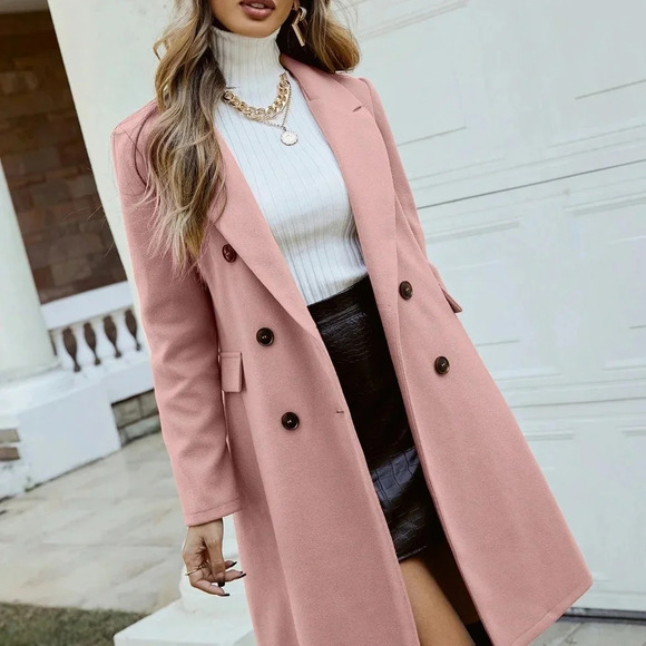 Collar Double Breasted Overcoat - Picture 1 of 5